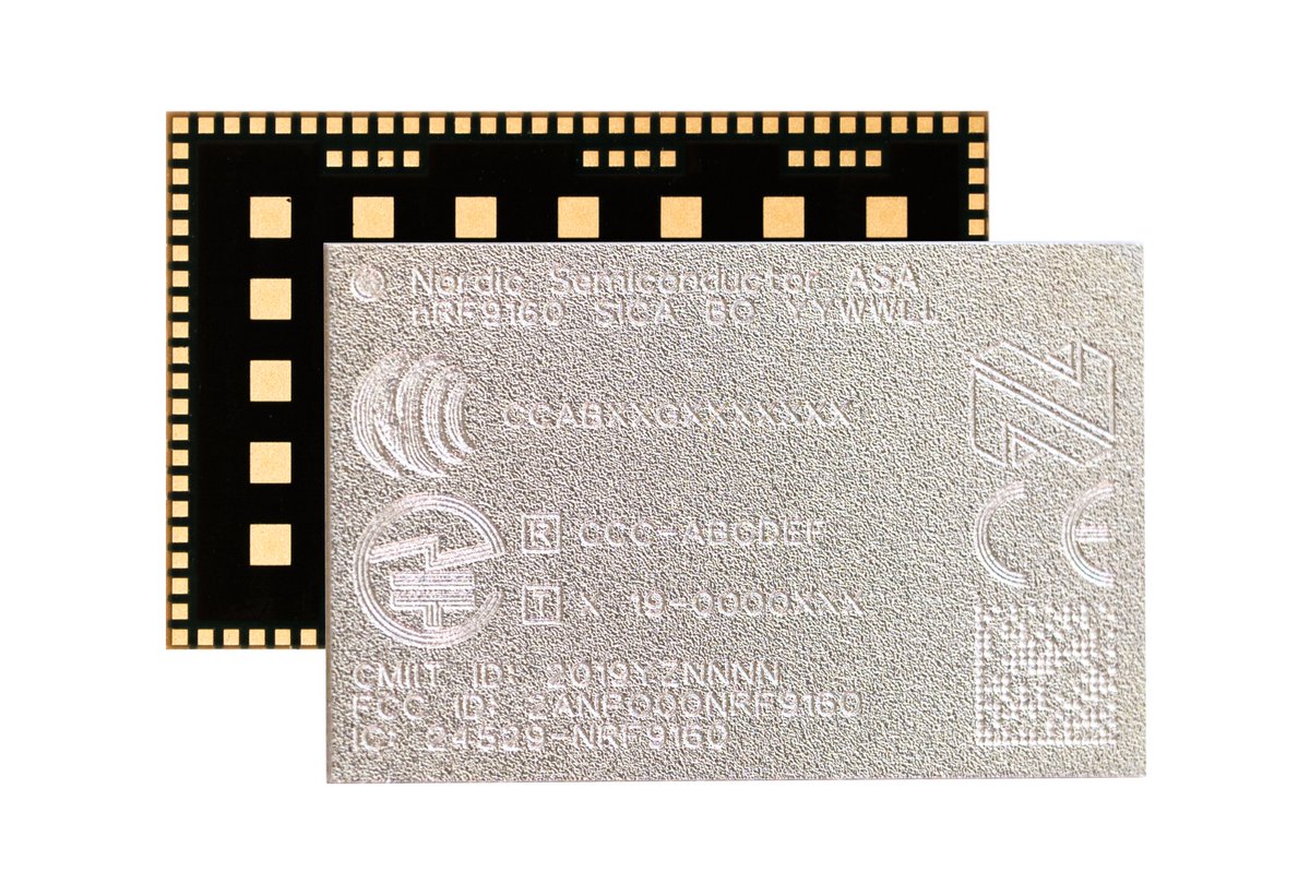 NordicTweets's tweet image. Certification is important within #cellularIoT, our #nRF9160 SiP is certificated for operations in various regions and with multiple operators. To learn about all certifications see 👉 bit.ly/31rgJmi