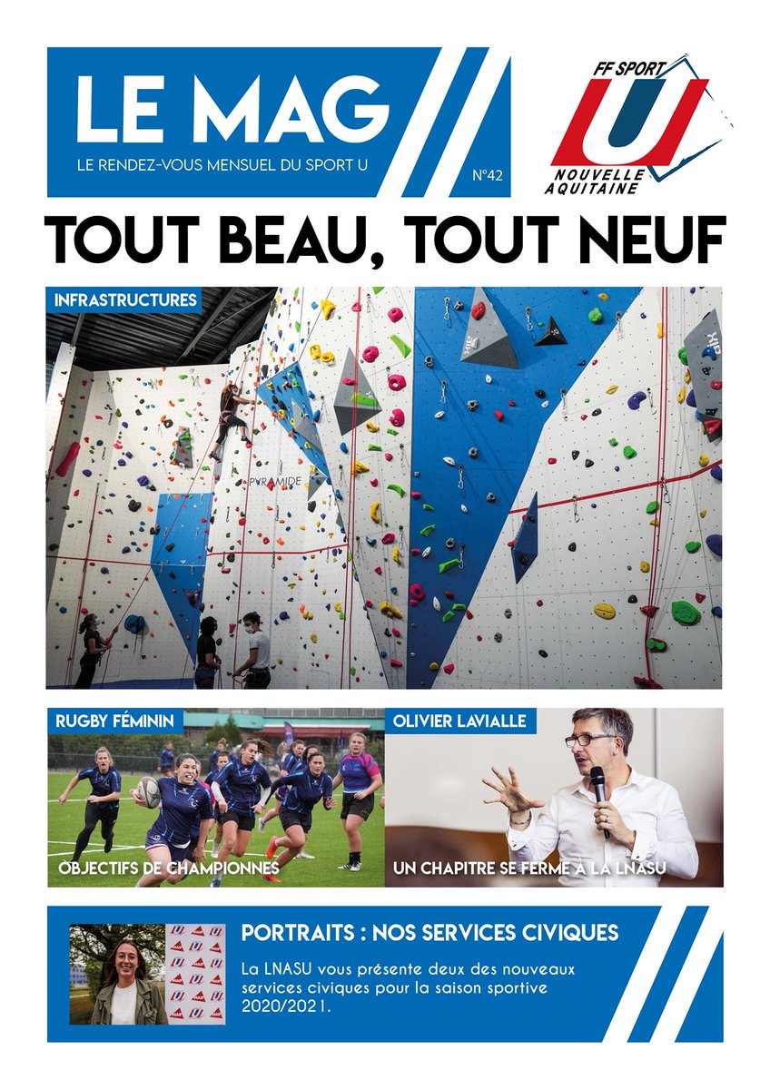 lnasu_bordeaux's tweet photo. HOP HOP HOP qui va là ? C'est le MAG du Sport U 1ére édition @lnasu_bordeaux - 😷Consignes sanitaires ✅Installations sportives @univbordeaux 📞entretiens Tout sur la @FFSportU en région @NvelleAquitaine - ✈️Olivier Lavialle quitte la présidence https://t.co/nvHFF0AMPi