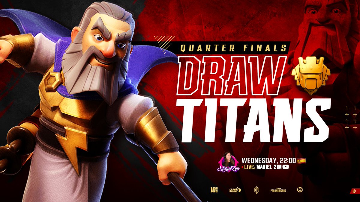 CocTorneo's tweet photo. Hoy Miércoles, los 8 mejores clanes de la modalidad TITANS, conocerán su siguiente rival en los 4tos. De final 🤯

🇦🇷📺https://t.co/0Hf7vypTAU

Modalidad exclusiva para ayuntamientos 12 y la fantástica @MarielZ2010 tendrá la suerte en sus manos para estos grandes clanes❤ https://t.co/343CgKzTKZ