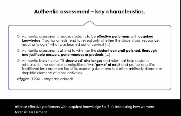 Key characteristics of authentic assessment #NewApproaches to assessment and feedback