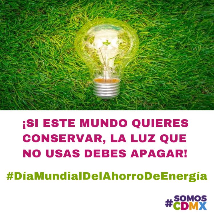 orgSOMOSmx's tweet image. El ahorro de energía eléctrica no sólo implica cambiar focos o apagarlos, es tomar conciencia de la importancia tanto económica como ambiental de hacer un uso óptimo de este recurso. #DíaMundialDelAhorroDeEnergía #SomosSolidarios
#SomosCDMX #SociedadEnMovimiento