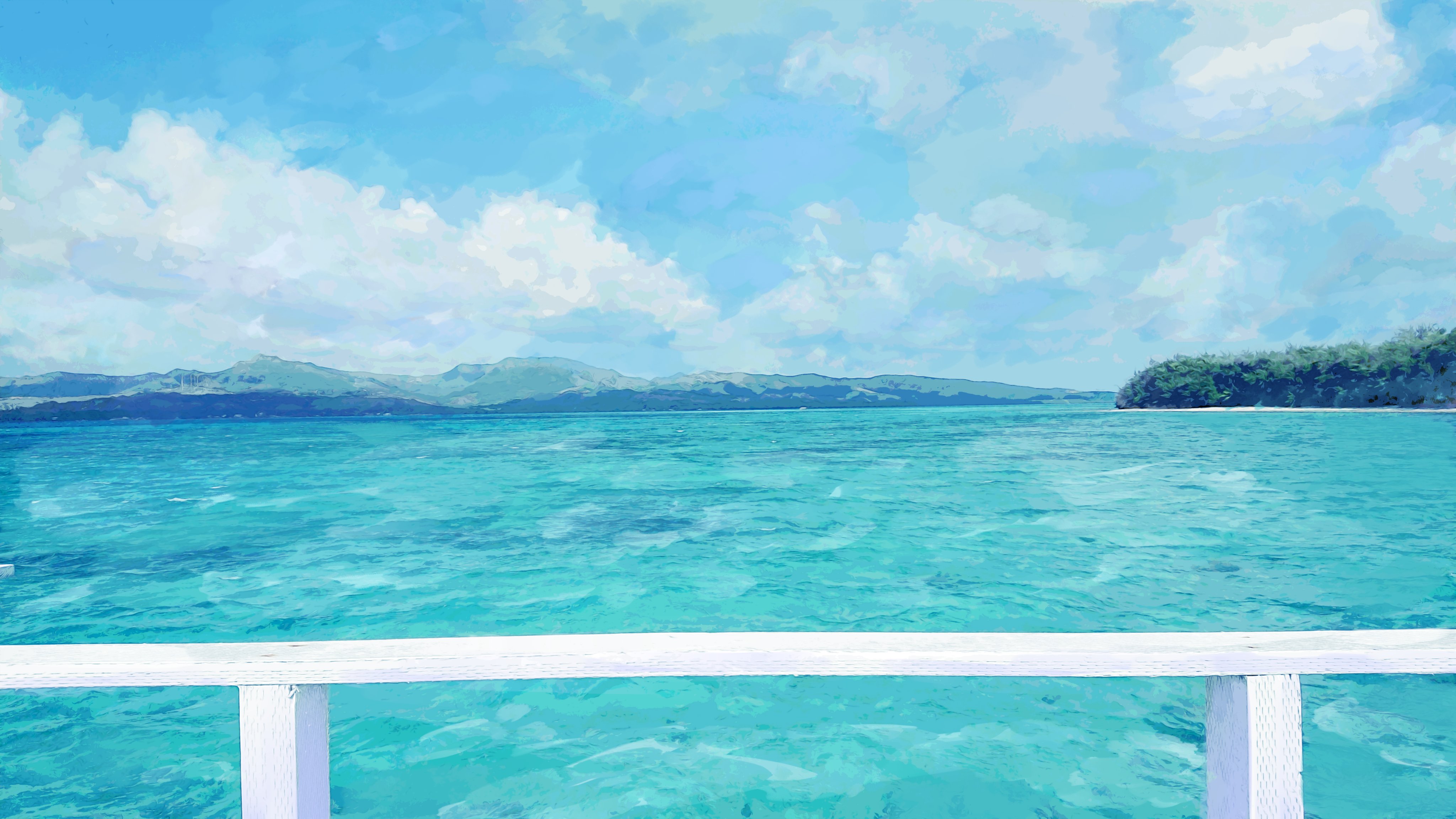 マオ Illustration イラスト 風景 オリジナル 背景 壁紙 創作 空 海 T Co Bwjj6s1nuq Twitter