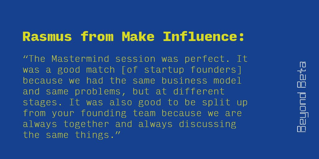 Day 2 was all about discussing one's challenges through our Mastermind session, and soaking up all the how-to's around getting investments! 💰 Here's what Rasmus, Make Influence's CMO and Co-Founder, thought about the Mastermind session: