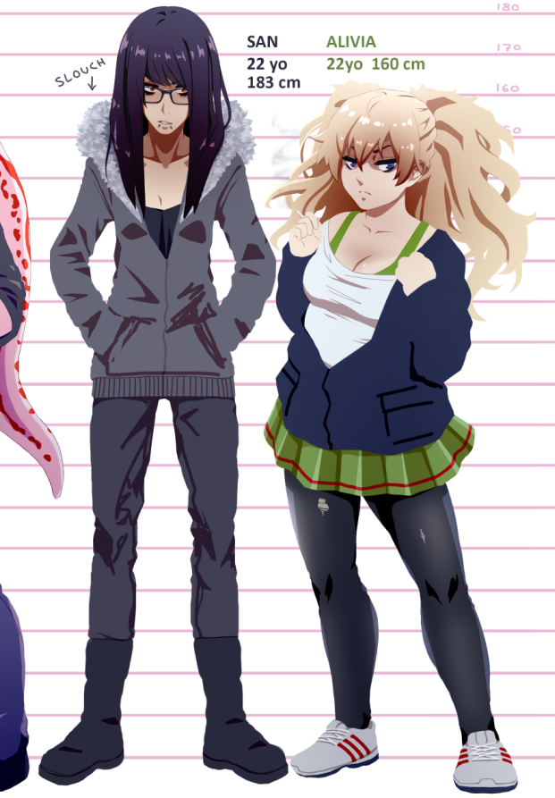 Cryoslight's tweet photo. Sprites are still not finished but hey, in case you were wondering about that height difference...
#vndev #indiedevhour #HerSign https://t.co/IS7NHrCDci