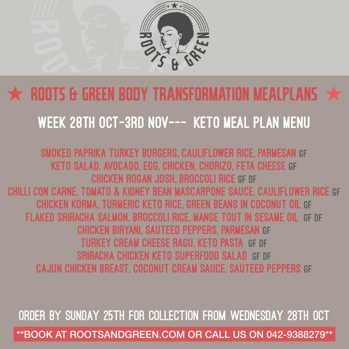 Book your Meal Plans now for delivery next week!!! 🚚🚚

order.rootsandgreen.com 

#mealplans #louthchat #whatsfordinner 😋