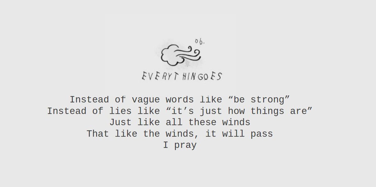 The repetitive rhythm or "everything goes" and "it passes" feel like a calming chant. This song feels like a soothing balm on anxieties, self-doubt, pain. "Everything needs to go through pain" but Namjoon wants us to remember that even when it's tough, this too shall pass. +