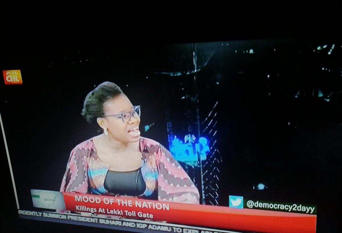 Yiaga Africa (@yiaga) on Twitter photo How did we get to this point where armed soldiers living on taxpayers money will shoot at peaceful and harmless #EndSARS protesters? - <a href="/DCynthiaM/">Cynthia Mbamalu</a> speaking on the killing of innocent citizens in Lekki Toll gate.
#EndSARS How did we get to this point where armed soldiers living on taxpayers money will shoot at peaceful and harmless #EndSARS protesters? - <a href="/DCynthiaM/">Cynthia Mbamalu</a> speaking on the killing of innocent citizens in Lekki Toll gate.
#EndSARS