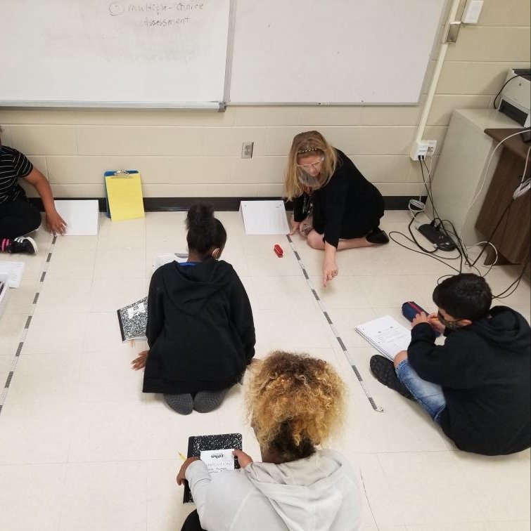Students are investigating the effect of friction by using different materials and measuring the motion of a toy car off a ramp #handsonscience <a href="/HorizonAcadFL/">HorizonMarionOaks</a>  <a href="/theREALDonMaier/">Don Maier</a>