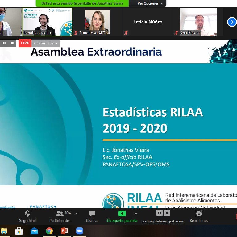 Hoy, en nuestro segundo día de asamblea virtual, la presentación de los planes de acción del bienio pasado, estadísticas de la RILAA, los avances de la RILAA.
<a href="/panaftosa_inf/">PANAFTOSA-OPS/OMS</a>