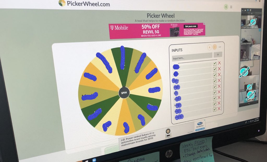 AndersonElem_LC's tweet photo. The kids love the randomizing wheel we used during our co-teaching time with Ms. Stock’s class. All the students were engaged and waiting to see who would be next. Love this easy 7 Steps strategy @Seidlitz_Ed @friscoisd @FisdB @andersonfrisco https://t.co/zABraenlka