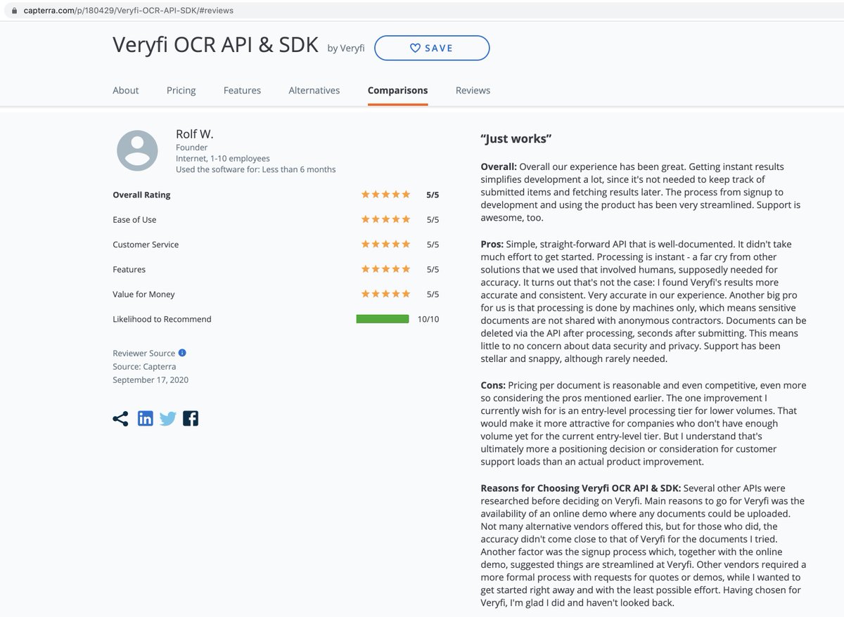 Veryfi's tweet photo. Just works https://t.co/sxBMPzTnDq
β€οΈβ€οΈβ€οΈπππ
@Capterra @Gartner_inc @dbirulia @semerda
#api #reviews #apireviews #ocrapi #icr #ocr #datacapture #dataextraction https://t.co/qc7XqABZuh
