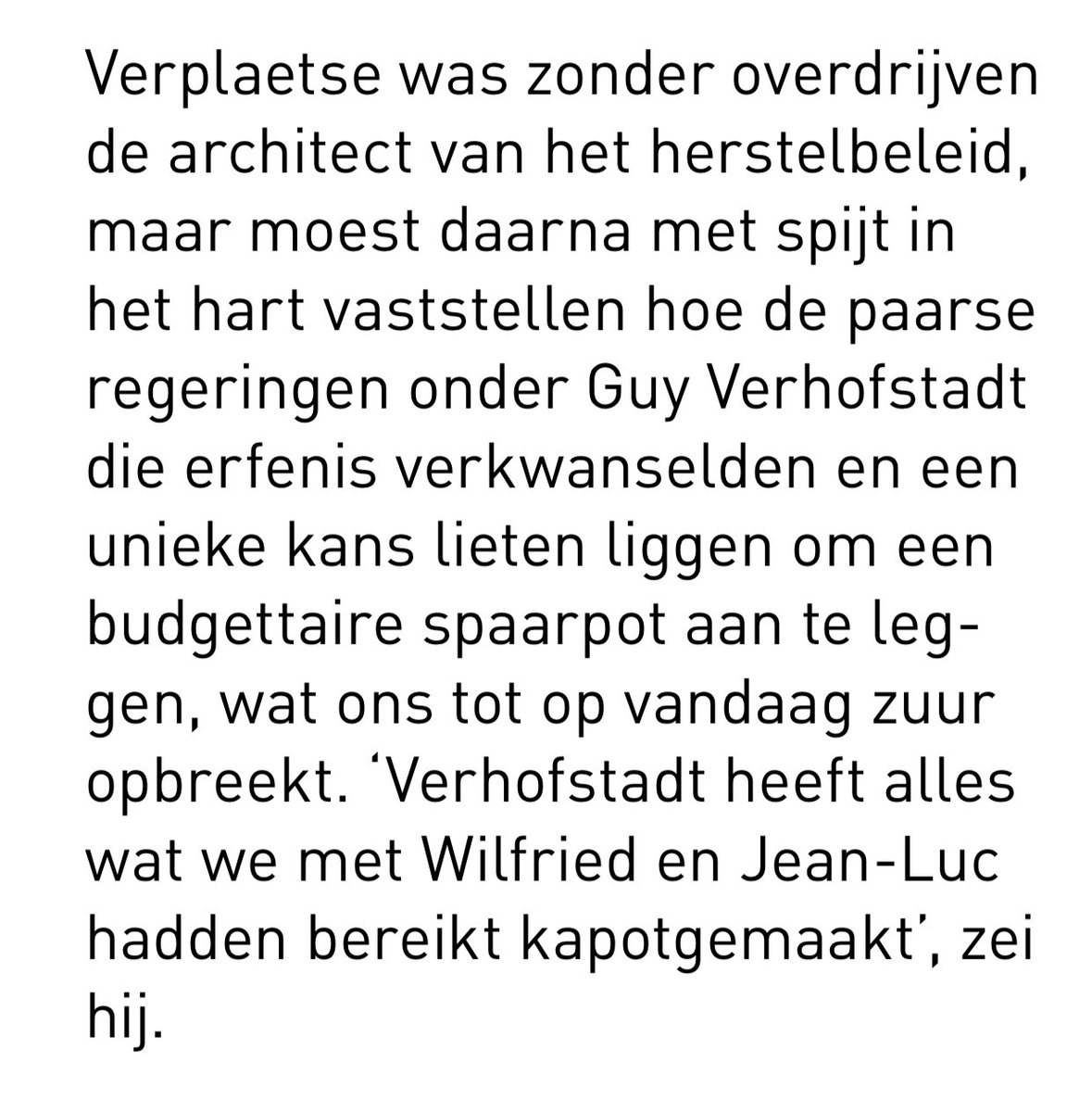 Stukje uit een artikel van @epironet over Fons Verplaetse in @Knack. De laatste zin hier over @guyverhofstadt heb ik nog al eens gelezen https://t.co/fM5fTolRe1