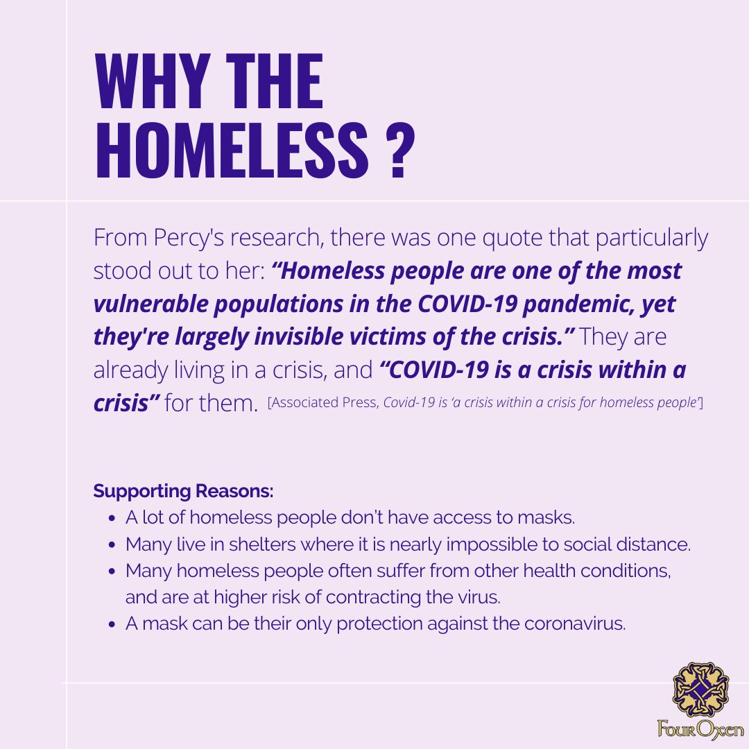 FourOxen's tweet photo. Mask Project: Helping the Homeless in Philadelphia
#FOmaskthehomelessPHL

#fouroxen #virtualinternship #serviceproject  #Rutgers #rallytheherd #covid #masks #homeless #philly https://t.co/xBQ4UJOmE3
