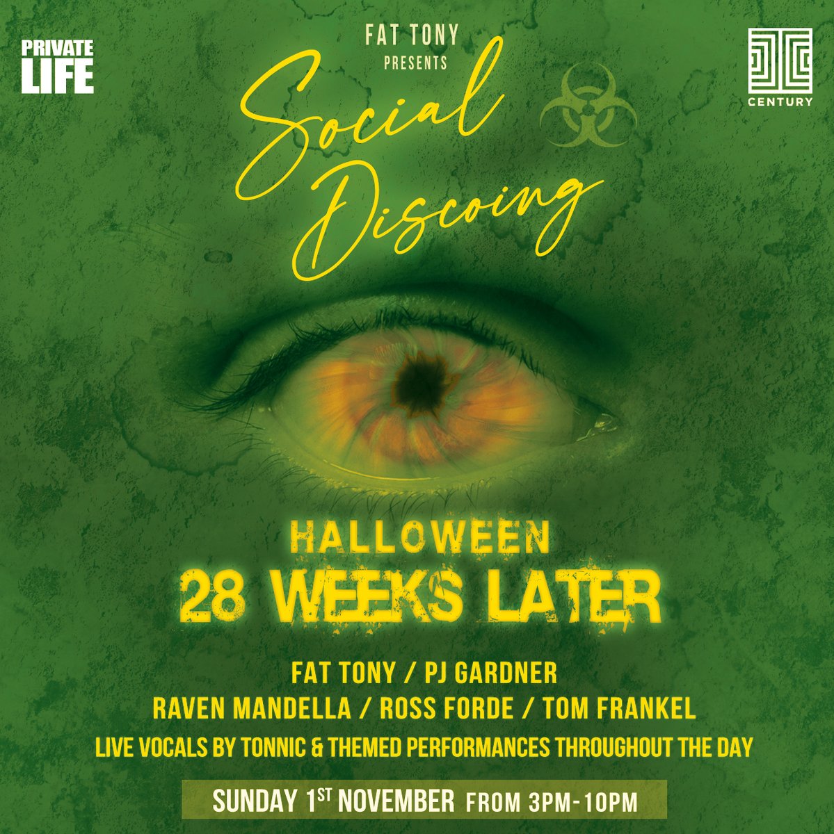 thefattony's tweet photo. The massive line-ups for Social Discoing Halloween at @CenturySoho are now released, we also have a live PA from Tonnic and shows by some of the most glam performers around. In this post-apocalyptic world, what tribe will you be part of? https://t.co/3bDCjD2XiY https://t.co/NcuuRlY8gP