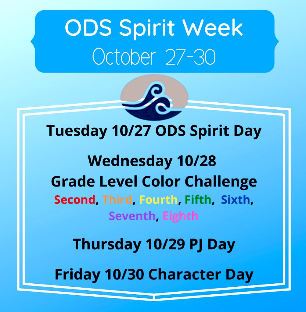 Old Donation School on Twitter "ODS Spirit Week is coming and we want