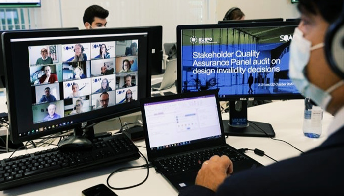 EU_IPO's tweet photo. The Stakeholder Quality Assurance Panels (SQAP) project aims to improve the quality of the EUIPO decisions by inviting users to give their feedback.
This week, a new audit to assess design invalidity decisions is taking place virtually: https://t.co/lxwcOB9lJo. #IPexcellence https://t.co/FniuHWu9pa