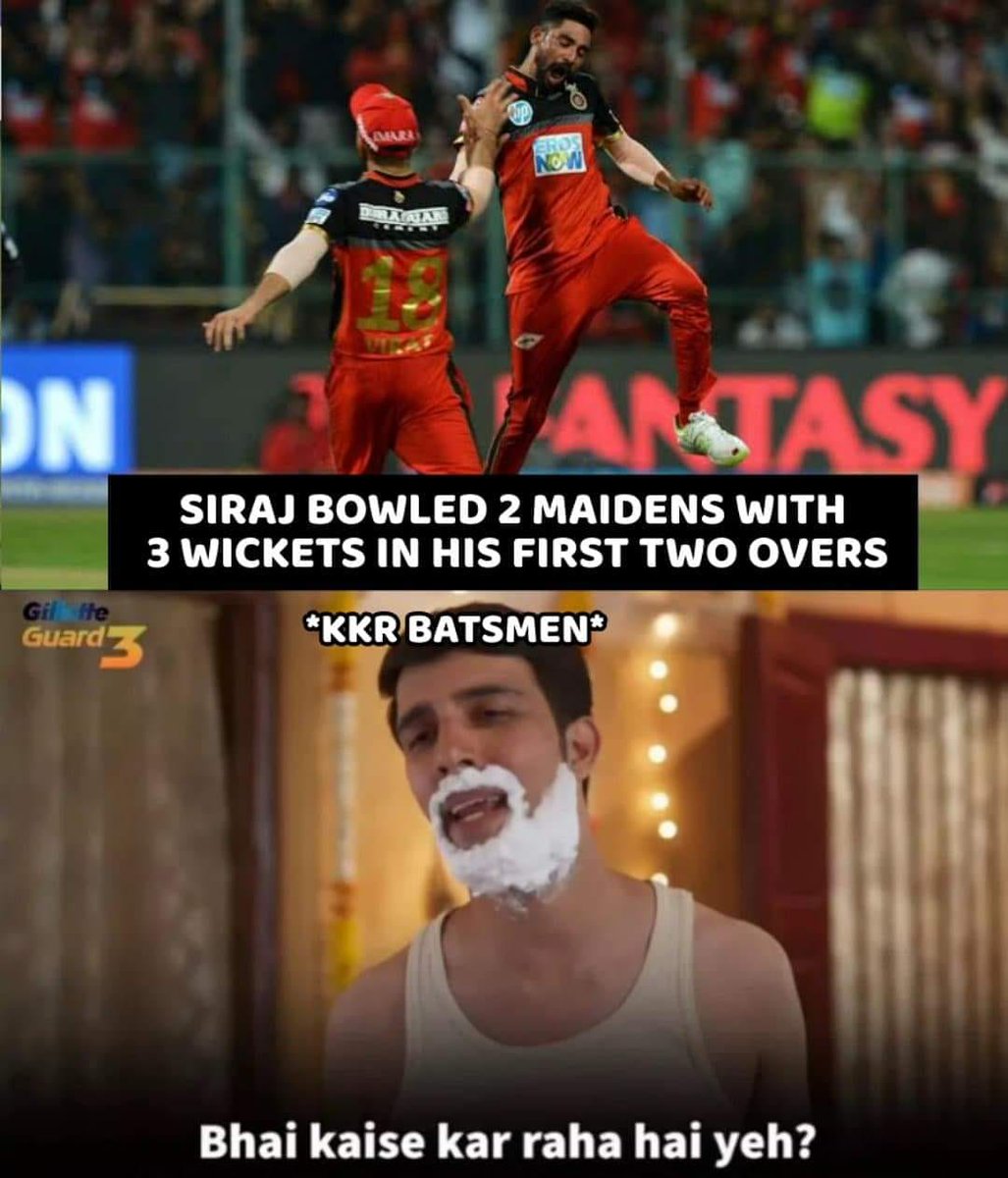 RVCJ_FB's tweet photo. Aur Kya Dikhayega Yeh Saal 😂
#DoneChallenge #Guard3 @gilletteindia #RCBvsKKR https://t.co/g1GKyZWa91
