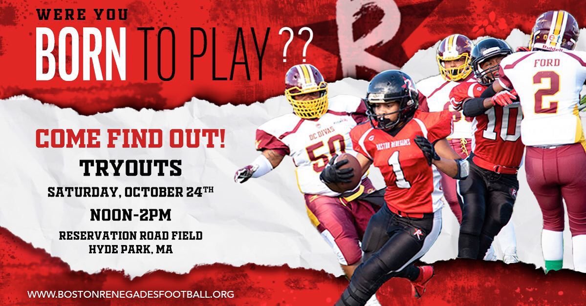 Want to be a Renegade? Join us at tryouts: bostonrenegadesfootball.org/play-for-the-r… #WFAfootball #Boston #tryouts #borntoplay