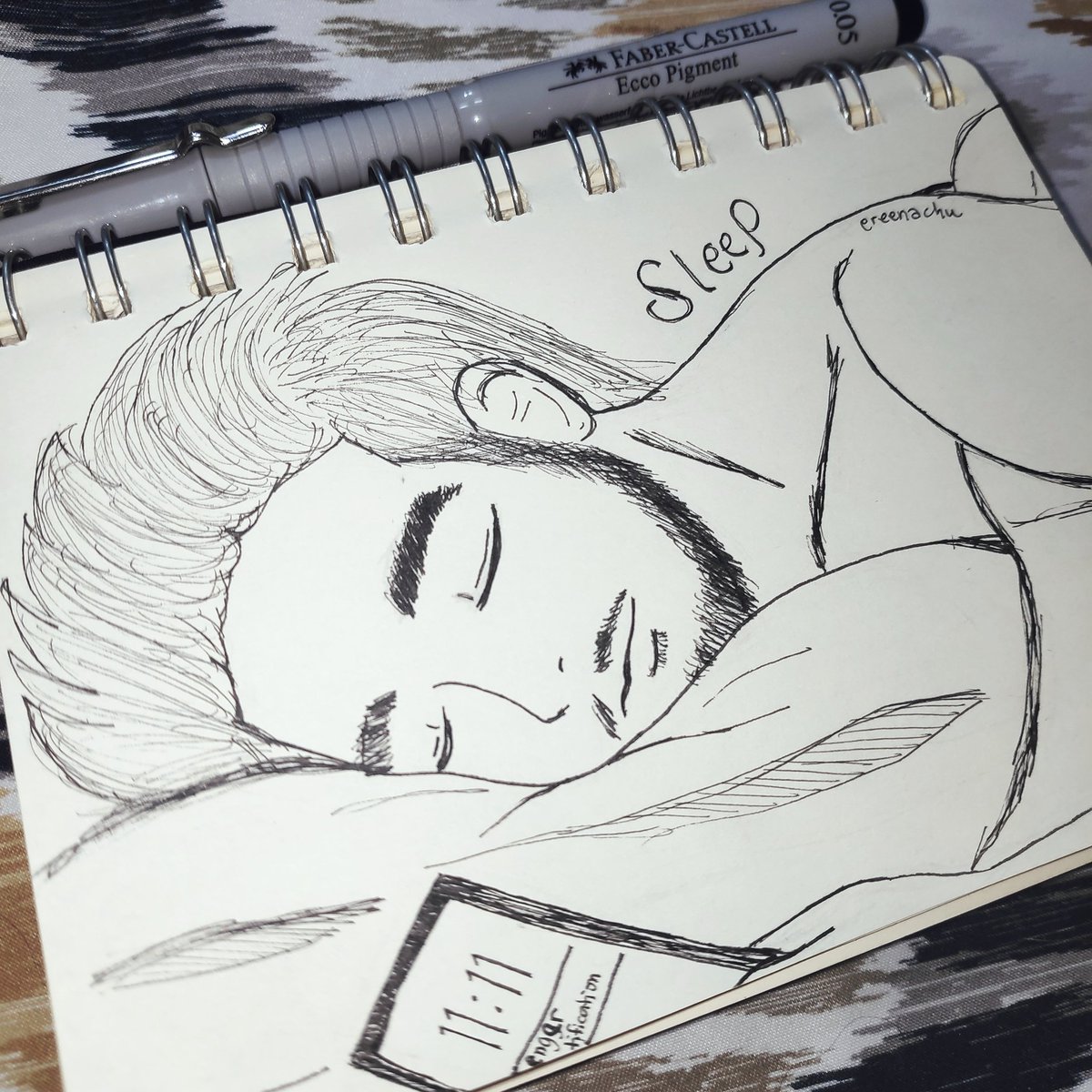 EreenaChu's tweet photo. Day 21 - s l e e p
.
Thank you to the person who always sleeps ahead of me for the inspiration. hahaha 😂😂
.
#inktober #inktober2020  #drawingforfun #traditionalart #inktobersleep #inktobersleep2020  #artistph #cebuartist #fabercastelleccopigment  #inktoberchallenge2020 https://t.co/KKfFl4KxdK