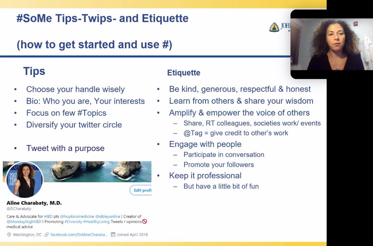 AnotherPatelMD's tweet photo. EUS basics by @ShivangiKMD ➕ SoMe “twips” by @DCharabaty = informative talk! @bostonsci #WomenInEndo @UzmaSiddiquiMD
⭐️ Be meaningful! Tweet with a purpose (educate, support others,etc) #StrikeAPost
⭐️ SoMe is on🔥(esp w/Covid19) ➡️ take Twitter 2 paper with collaborations! https://t.co/IzFj1OQx3o