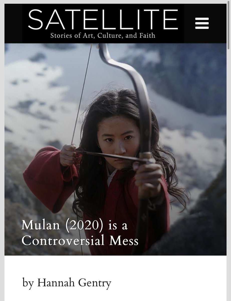 SatelliteHBU's tweet photo. Mulan (2020) had quite a splash in its release earlier this year. Check out Hannah Gentry’s article about the controversy and the absolute mess surrounding the film. 

https://t.co/QG57cEzOf6 https://t.co/6rl33AKl0V