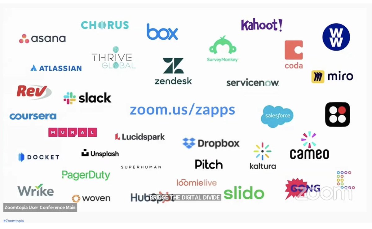 Zoom is taking the playbook. Zoom just announced the launch of Zapps’ which will be a third party marketplace allowing companies & developers to build apps on Zooms tech AND that they're expanding their SDK offering with a customizable SDK.The companies involved is impressive