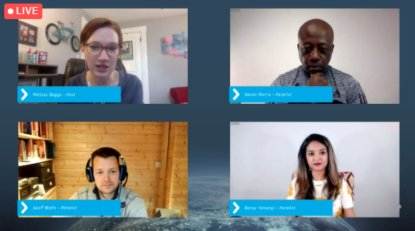 TeejAdventures's tweet photo. "Start small but have a big microphone. Help your team share their wins." - @BonsyYelsangi love this advice from the @ScrumAlliance virtual Scrum Master event! #scrum #agile #scrummaster https://t.co/bJGoLaZrzA