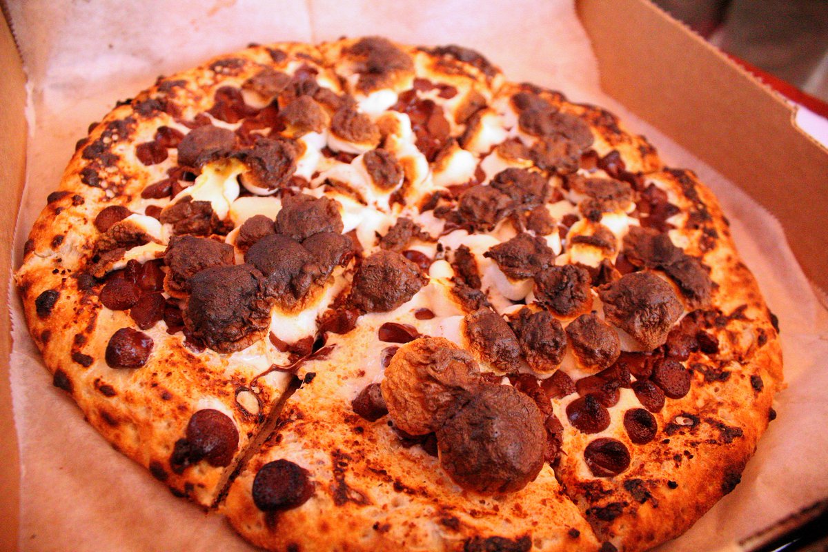 Fall weather is the best time to roast S'mores &amp; get cozy by an open fire. Skip building your own fire! Come by &amp; enjoy a #SmoresDessertPizza by our #WoodFiredOven at Fergndan's Pizza Cafe. Order pick up at fergndanspizza.com or call 662.234.3912 OR get delivery via Fetcht!