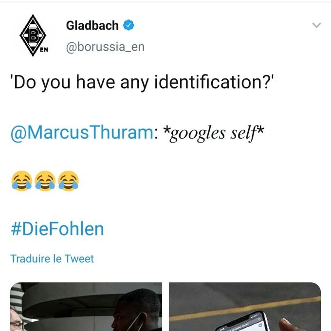 تم منع ماركوس تورام لاعب غلادباخ من دخول الي سان سيرو عندما طلب منه إثبات من هو

أجاب : انظر انا متواجد في غوغل