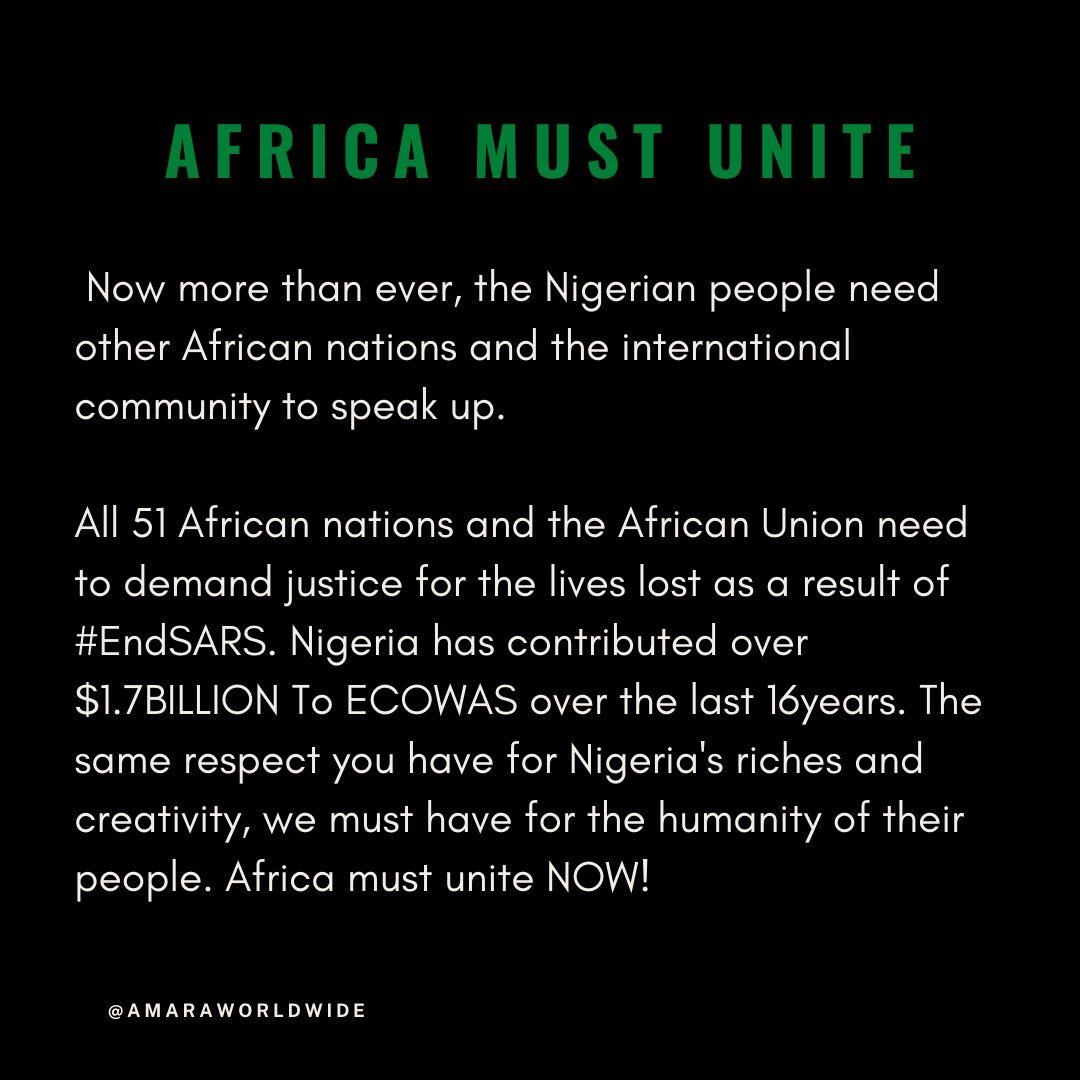 AFRICA MUST UNITE NOW  #EndSARS  