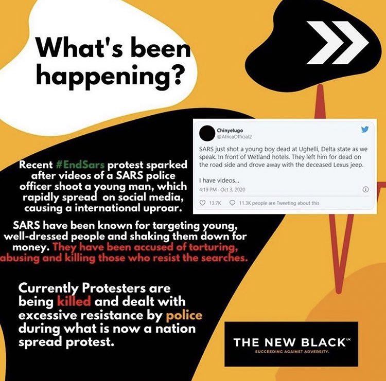 mefeater's tweet photo. What’s happening in Nigeria. This injustice needs to be stopped. Our support is with the citizens of Nigeria. Never let your voice be silenced. #endsars #endsarsbrutality 🇳🇬 https://t.co/kI81V7GNcL