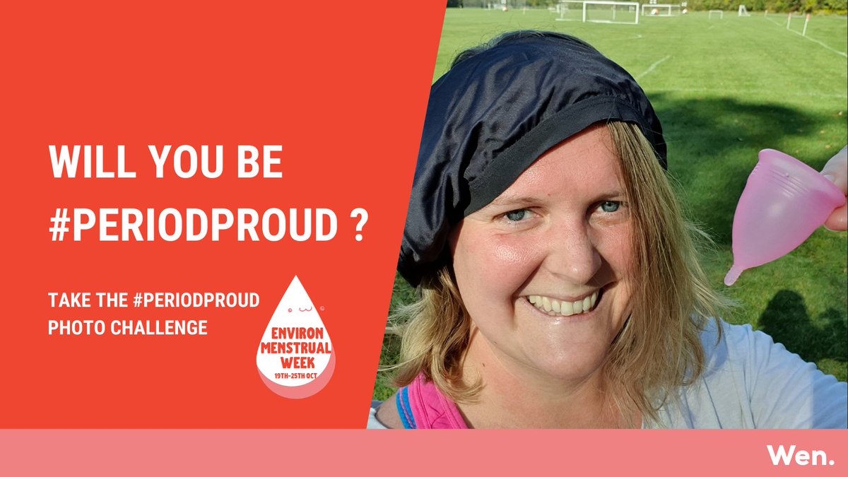 Wen_UK's tweet photo. Are you #PeriodProud? 🩸Join Environmenstrual Ambassador, Cathy, in breaking the period taboo by taking part in the #EnvironmenstrualWeek photo challenge. Just post a selfie 🤳🏽with your fav period product &amp; tag a friend or 2. Full info: https://t.co/FiEHPVHJ3z https://t.co/EmwoN3PDgs
