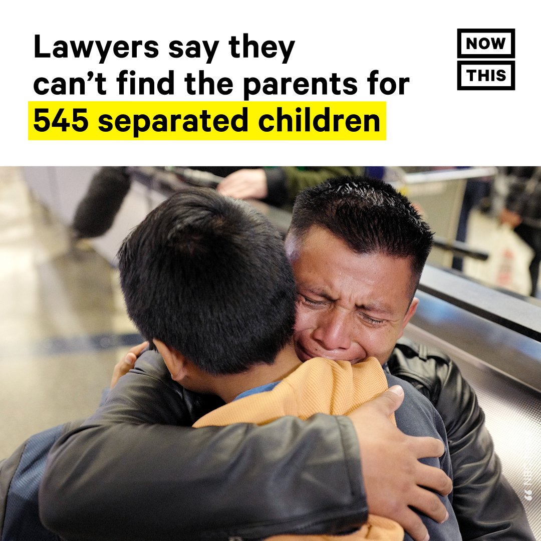 nowthisimpact's tweet photo. 545 children have been effectively orphaned by the Trump administration, as the parents who were separated from them and deported cannot be found, according to lawyers tasked with finding them. https://t.co/1j3Bb4lzXQ
