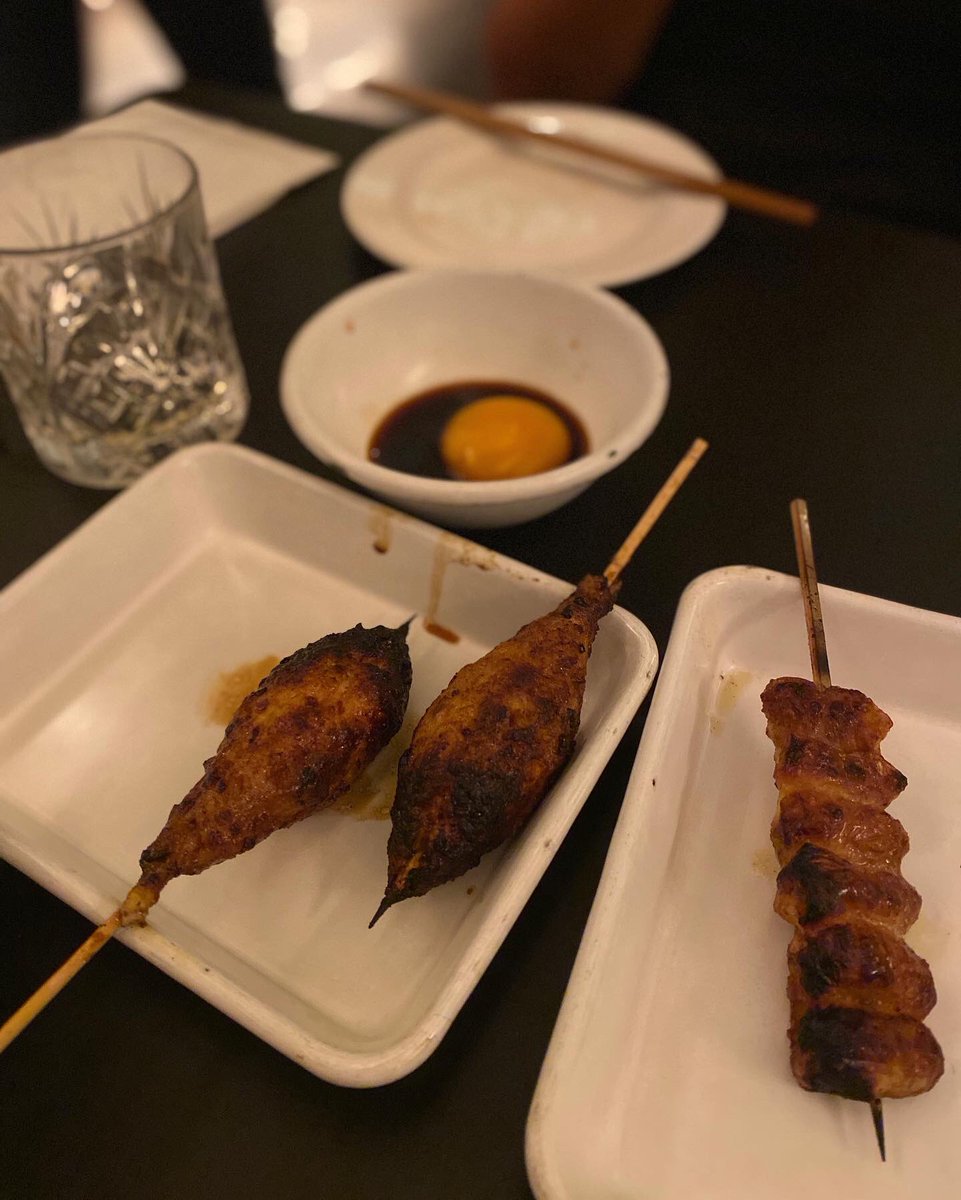 feedyourfeeling's tweet photo. Liver, laugh, love... Loved the liver yakitori @yardbirdhk. Meatball and chicken butt were 🔥 too! #izakaya #HK https://t.co/R948FhW7m2