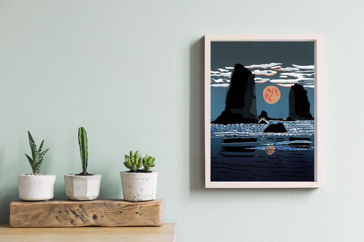 Limited Edition of just 7 Lino Prints from @JoSpencerArt, 'Moonrise' , isn't it stunning! https://t.co/HS4OXaTUJb #tbch #linoprint #originalart https://t.co/meYRKhe6MG