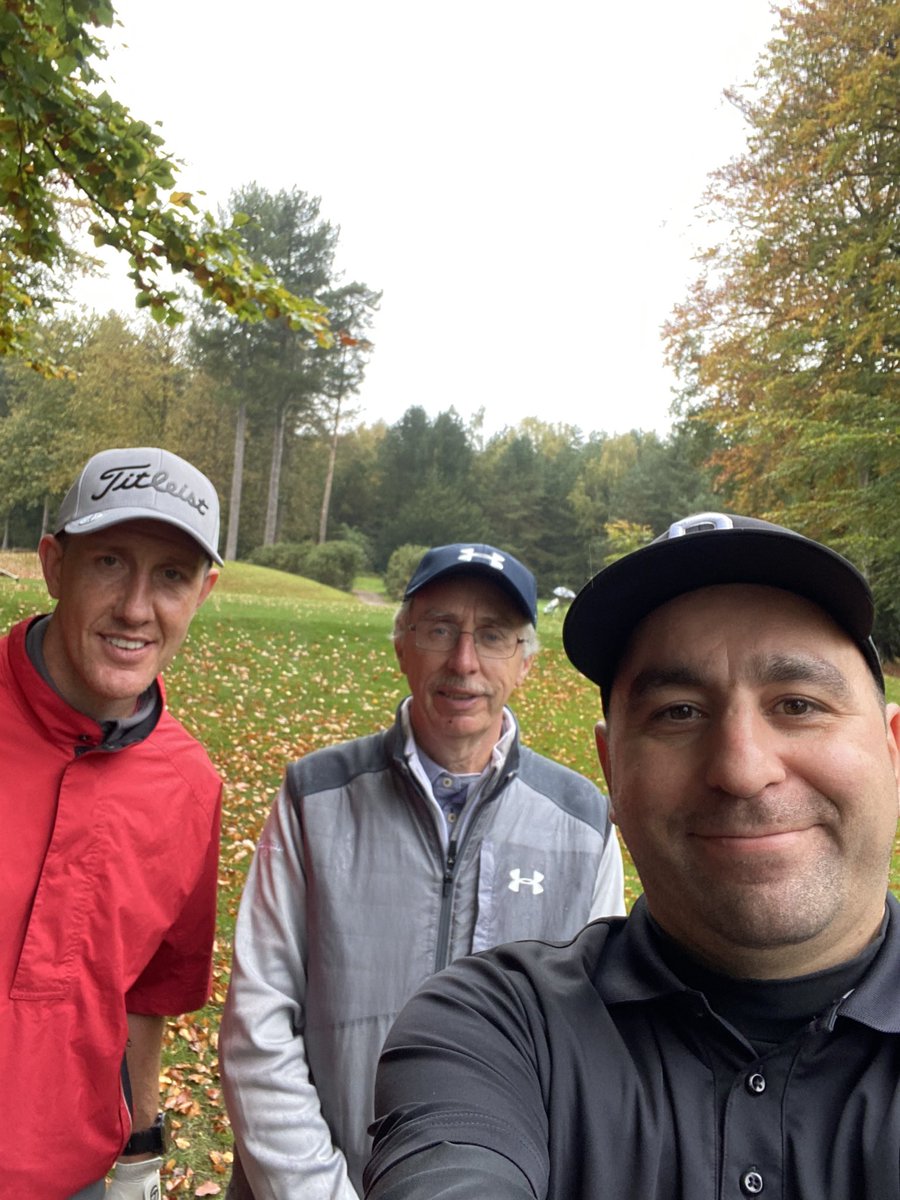 pepdelduca's tweet photo. Fantastic day so far at forest pines golf club in the grand final of the @trickgolfshow d,e events with @cliff_byrne and Russ Fitzpatrick father of world number 19 @MattFitz94 we’re braving the rain ☔️ excellent company and good golf 🏌️‍♂️ https://t.co/GwXQ4OZ87y