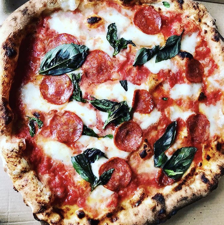 Tonight we suggest a DIAVOLA #pizza with DOP San Marzano Tomato from Mount Vesuvius freshly produced Mozzarella in #UK 🇬🇧 fresh Basil , Spicy Salame from Calabria and of course lots of love 💕 &amp; passion from all of the team ✌️#artisanpizza #besafe you can order with <a href="/Deliveroo/">Deliveroo</a>