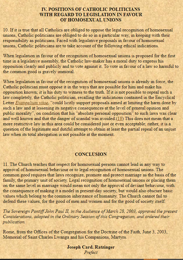Further reasons to disagree with the Pope's opinion on this legal issue.
