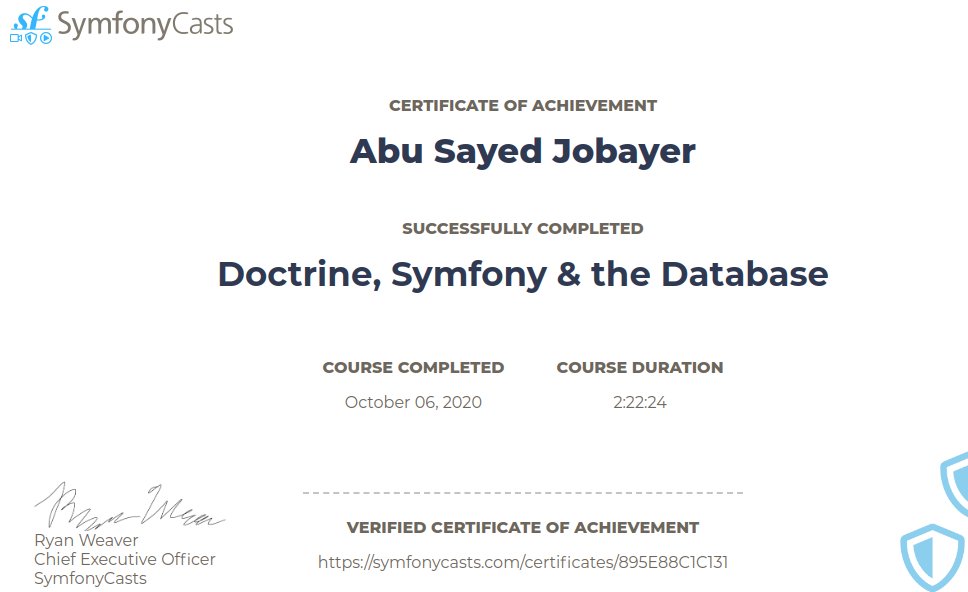 Alhamdulillah, It is part of continuous learning at symfonycasts.com. Doctrine is really awesome.
#Symfony. #PHP  #SymfonyCast