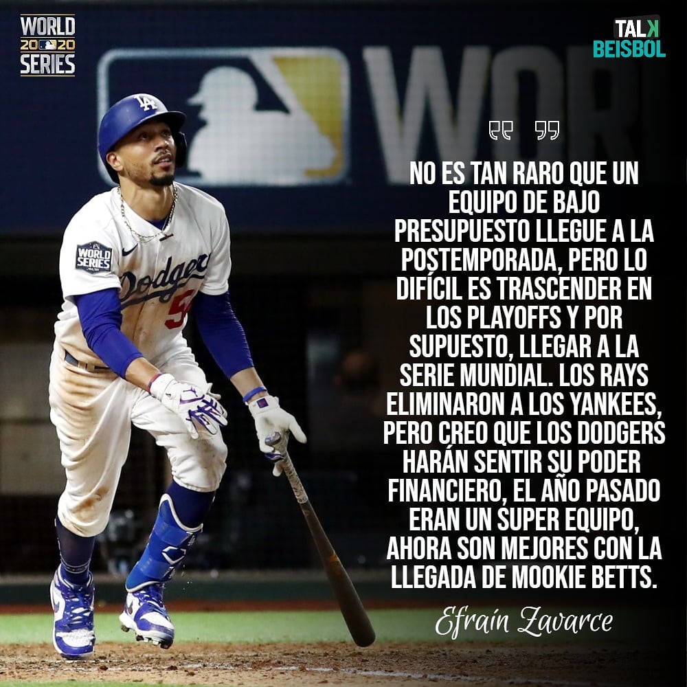 Los <a href="/Dodgers/">Los Angeles Dodgers</a> tienen algo que no tuvieron en las Series Mundiales de 2017 y 2018, a Mookie Betts, quien les da un salto de calidad ofensivo/defensivo que los pueden hacer conseguir el esquivo título desde hace 32 años.

youtu.be/oKMEhDOMXvQ
#TalkBeisbol🎙️⚾