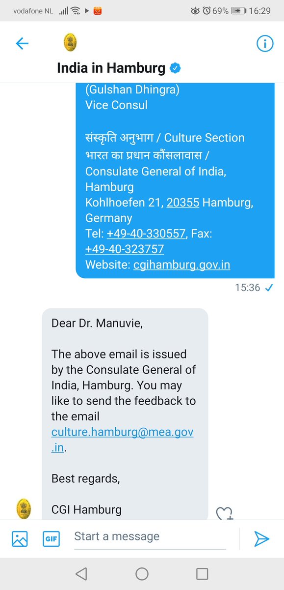 As a resident of Europe I thought this email was fake so I wrote to your verified handle to confirm the authenticity of the email. From your verified handle you confirmed that the email is indeed from the counsulate sharing the official email. I raised further concerns (2/n)