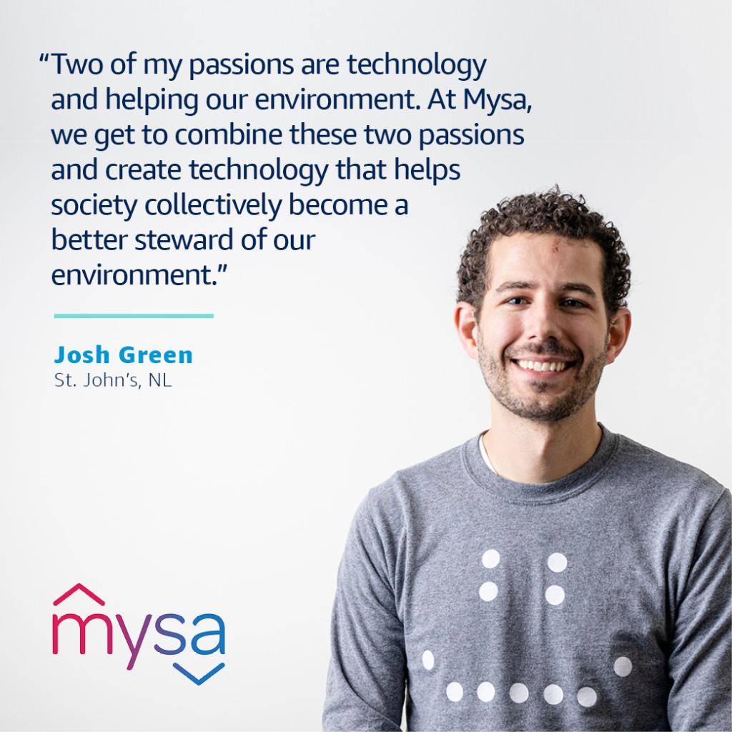 amazonca's tweet photo. Hailing from St. John’s, NL, Josh Green is passionate about making it easy to be more energy efficient. His amazing tech company, @GetMysa, does just that! https://t.co/UlDSAkeAeW https://t.co/zSfkBgi2Oe