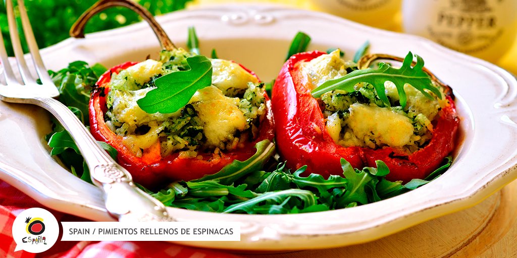 One of the recipes  that everybody in the family loves is the peppers stuffed with  #spinach. Tasty and nutritious in equal parts, it is a simple starter that everyone usually likes. You will succeed!   https://bit.ly/354XakK  #SpainAwaitsYou  #SpainGastro