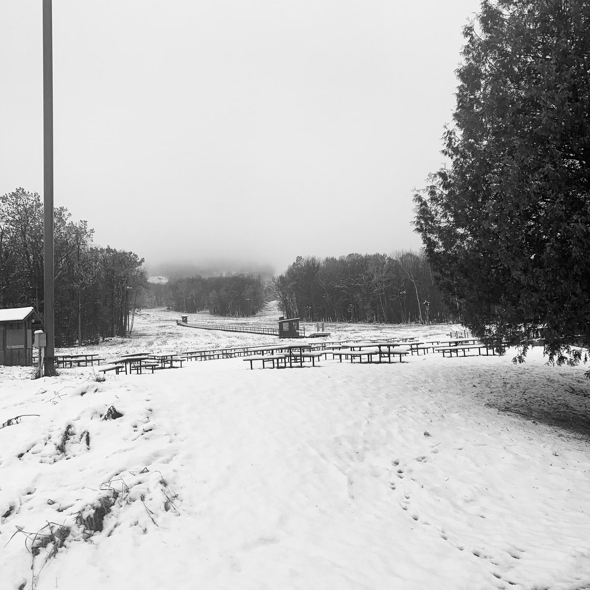 SkiGranitePeak's tweet photo. Snow piled up last night. A couple inches of heavy wet snow and we are focusing on on next week to begin our #SnowmakingCampaign #VoteSnow #SkiWisconsin #Wausau https://t.co/99gZU5SLap