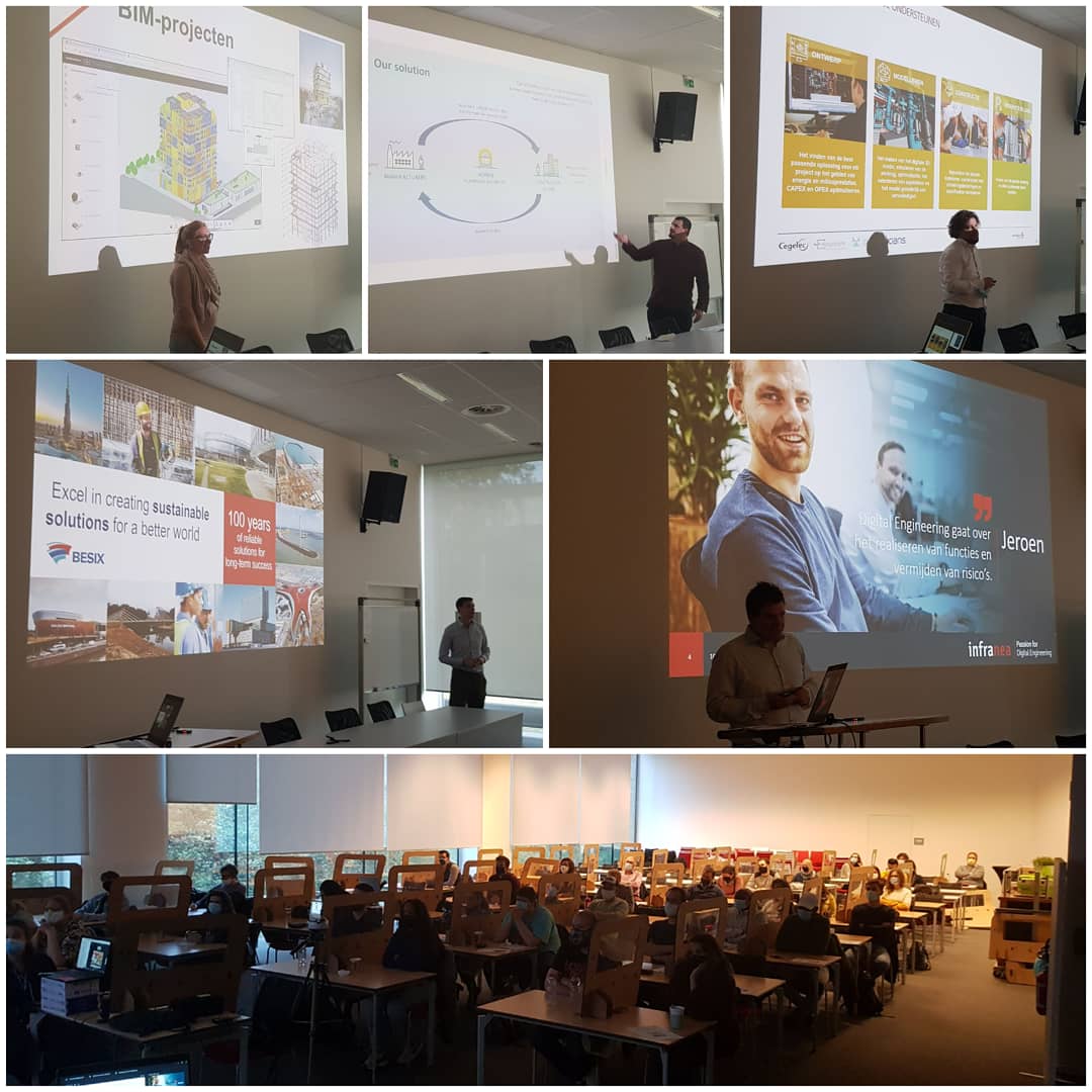 86 cursisten #BIM modelleur van <a href="/vdab_be/">VDAB</a>, <a href="/CevoraOpleiding/">Cevora</a> en <a href="/syntraab/">Syntra AB</a> volgden vandaag onze vijfde BIM-jobdate. De helft kon aanwezig zijn in de aula. De anderen  volgden veilig van thuis uit. Dank aan de sprekers van oa <a href="/BIMplan/">Bimplan</a>, <a href="/Infranea/">Infranea</a>, <a href="/BESIXOfficial/">BESIX Group</a>, <a href="/MEETHET/">MEET HET</a> en <a href="/ThorbiQ/">ThorbiQ</a>.