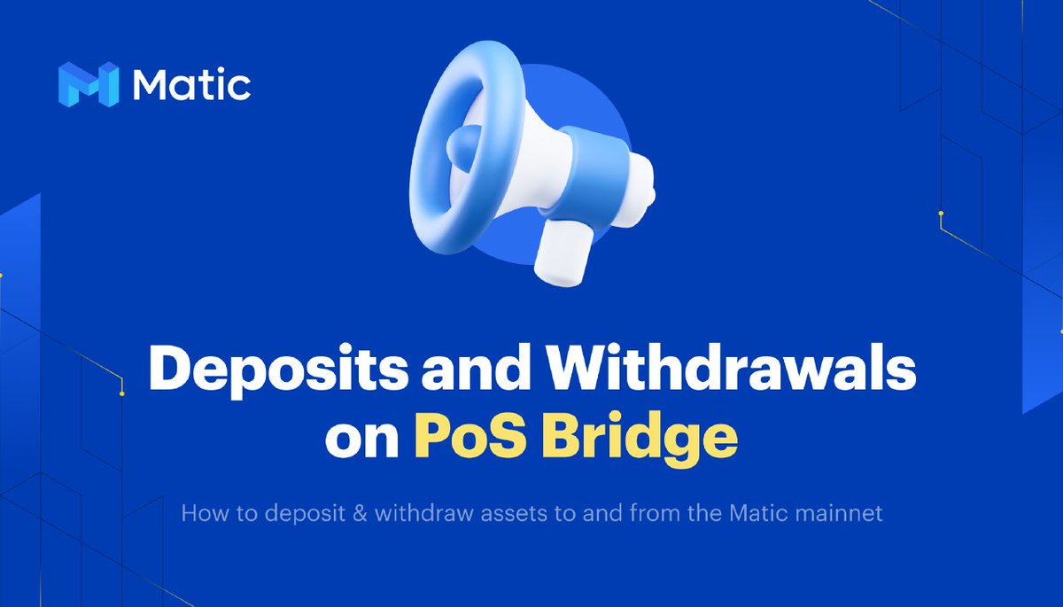 THEGHOST_618's tweet photo. @maticnetwork  #MaticWebWallet #PoSBridge
matic introduced  #PoS #Bridge. it is a trustless two-way #transaction channel between #Matic and #Ethereum which utilizes Matic’s #Plasma and #PoS #security.
we can now utilize the PoS Bridge from directly within the #Matic #Web #Wallet https://t.co/JSBk5W9slH