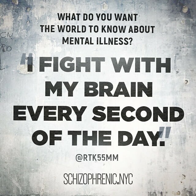 SchizophrenicNY's tweet image. I fight with my brain every second of the day .- @rtk55mm 

What Do You Want The World To Know About Mental Illness? 

Society assumes so much about our community. What do you wish people knew?

Your answer might be featured in an upcoming post.
.
.

#sc… instagr.am/p/CGnD6VVnsUO/