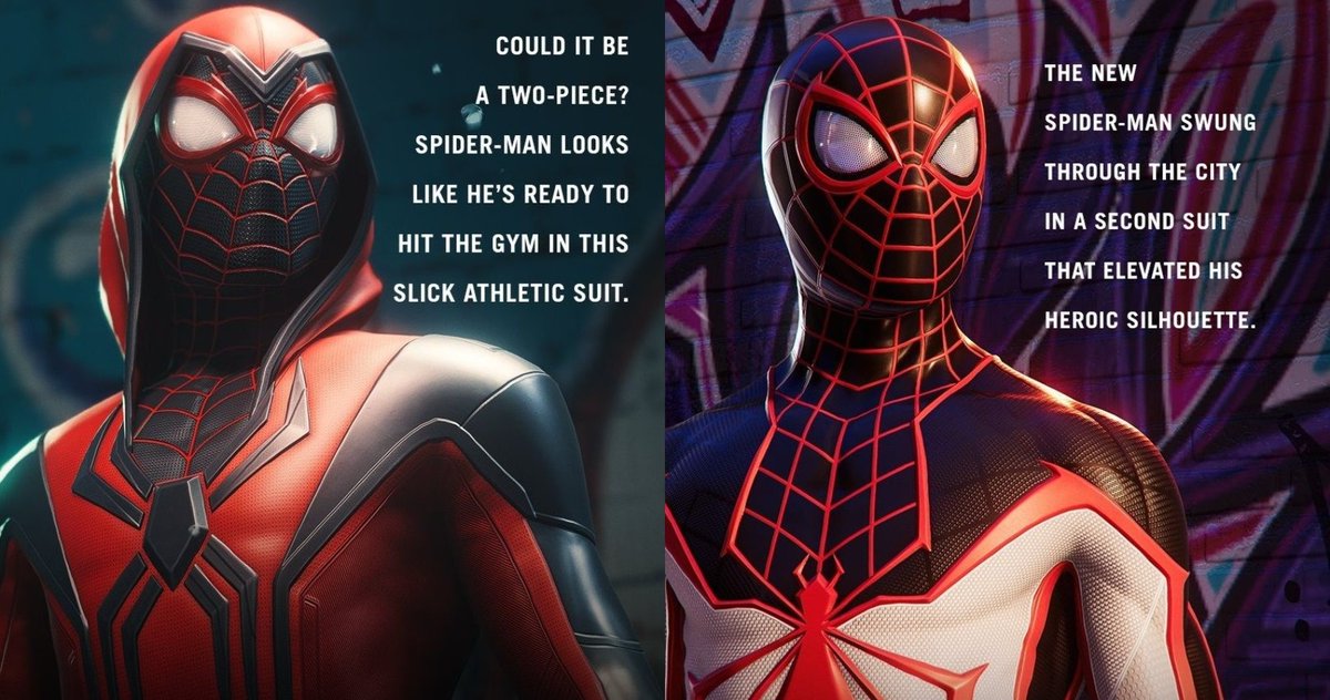 thegamerwebsite's tweet photo. Insomniac Shows Off New Suits For Spider-Man: Miles Morales https://t.co/sSeIeTwqxq https://t.co/lredUJ9Jzo