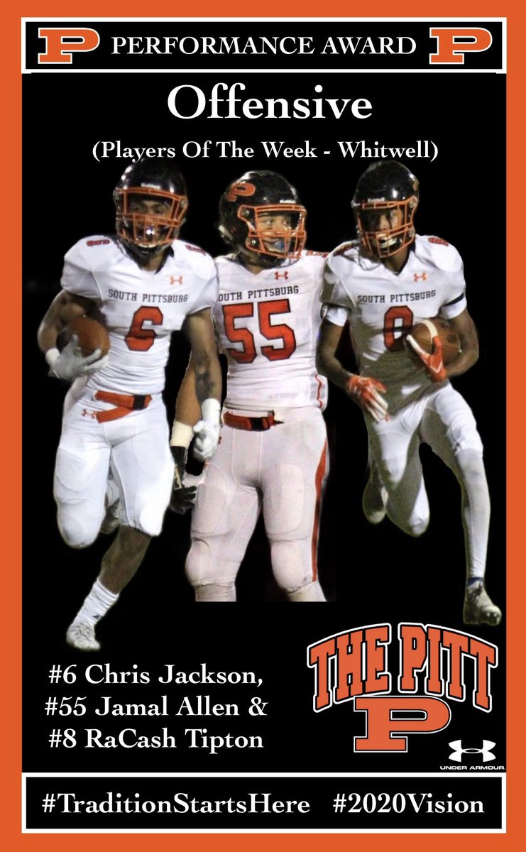 South Pittsburg FB (@sphspirates) on Twitter photo Offensive players of the week for Whitwell are <a href="/Chris_Jackson18/">Christopher Jackson</a> , <a href="/JamalAl14373585/">Jamal Allen</a> , and <a href="/Racash5/">Cash</a> Honorable mention goes out to <a href="/frame_hunter/">REDxAKUMA</a> , <a href="/jared5_59/">Jared Stone</a> , and <a href="/mount_jayden/">jayden mount</a> #2020Vision #OneWeekAtATime Offensive players of the week for Whitwell are <a href="/Chris_Jackson18/">Christopher Jackson</a> , <a href="/JamalAl14373585/">Jamal Allen</a> , and <a href="/Racash5/">Cash</a> Honorable mention goes out to <a href="/frame_hunter/">REDxAKUMA</a> , <a href="/jared5_59/">Jared Stone</a> , and <a href="/mount_jayden/">jayden mount</a> #2020Vision #OneWeekAtATime