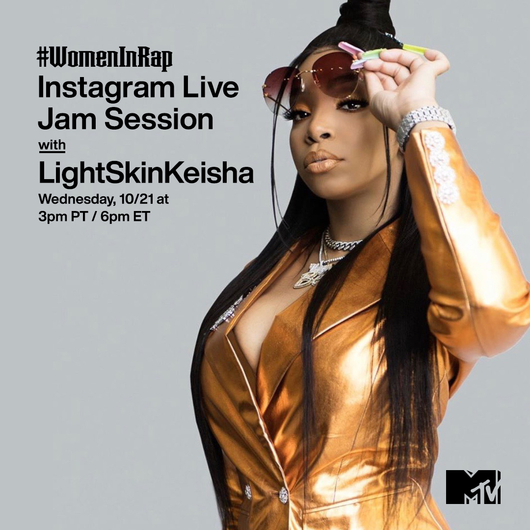 Need plans today? We got you covered. π
Join @LightSkinKeisha for a #WomenInRap #MTVJamSession TODAY at 3p PT / 6p ET on MTV's IG Live! πΆ https://t.co/so6RCDFMlY